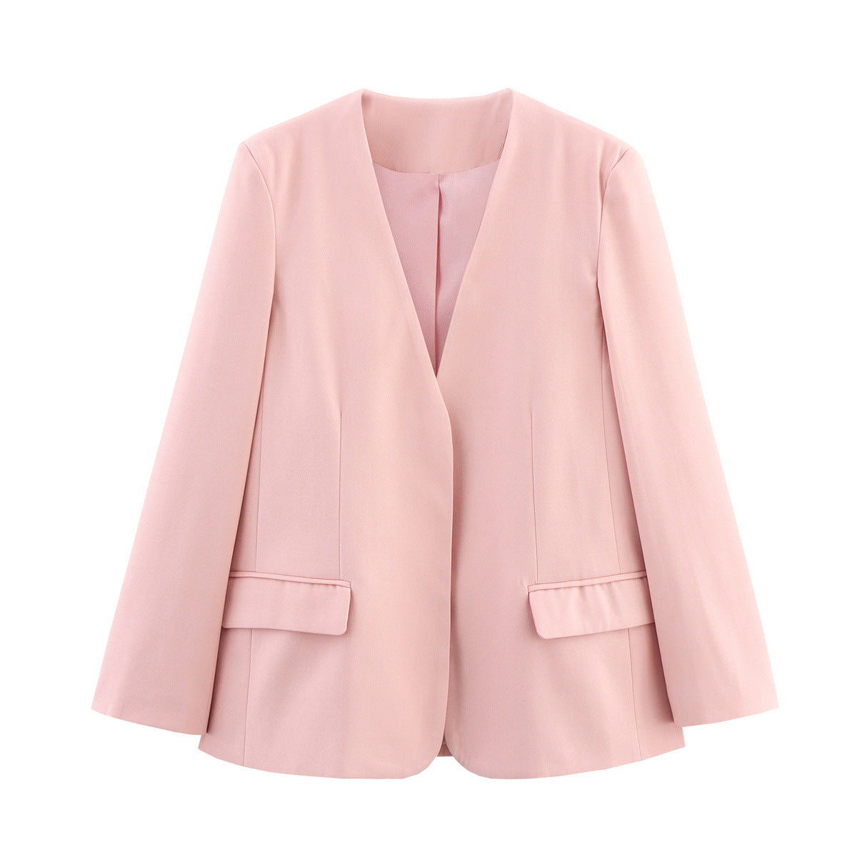 Damen Eleganter Oversized Blazer mit V-Ausschnitt und Taschen R&B