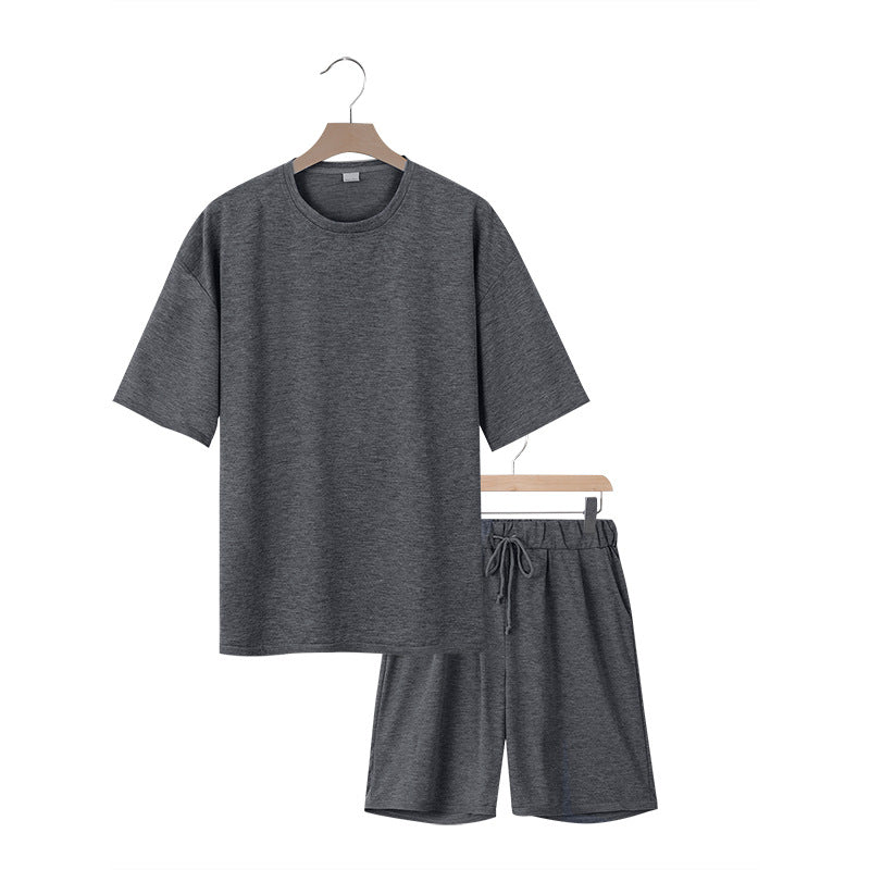 Herren Freizeit-Set mit bequemem T-Shirt und Shorts aus atmungsaktiver Baumwolle R&B