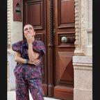 Damen Bluse mit voluminösen Ärmeln und floralen Mustern R&B
