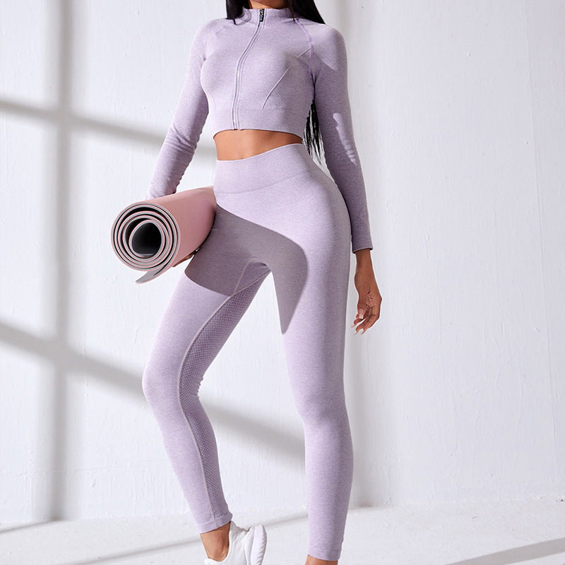 Damen Sportlicher Crop-Top mit Reißverschluss R&B