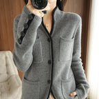 Damen Strickjacke mit hochwertiger Wollqualität und praktischen Taschen R&B