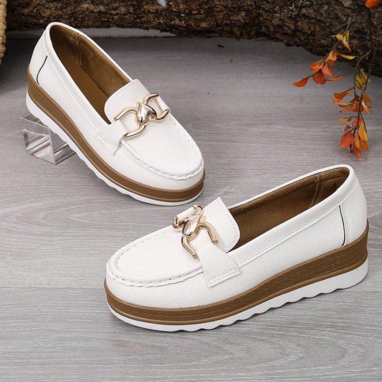 Damen Elegante Mokassins mit modischem Plateau
