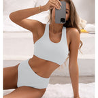 Damen Hochtailliertes Bikini-Set mit sportlichem Schnitt und atmungsaktiven Materialien R&B