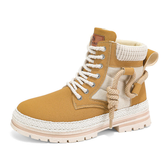 Damen modische und bequeme Winterstiefel mit hohem Kragen und rutschfester Sohle R&B