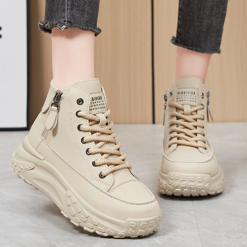 Damen Modische und bequeme High-Top Sneakers mit reißfestem Obermaterial und rutschfester Sohle R&B