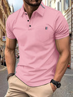 Herren Polohemd mit modernem Schnitt und Brusttasche R&B