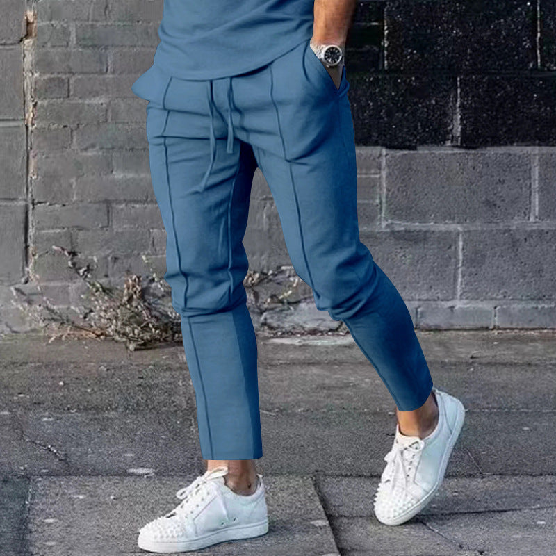Herren sportliche Freizeithosen mit modischen Details R&B