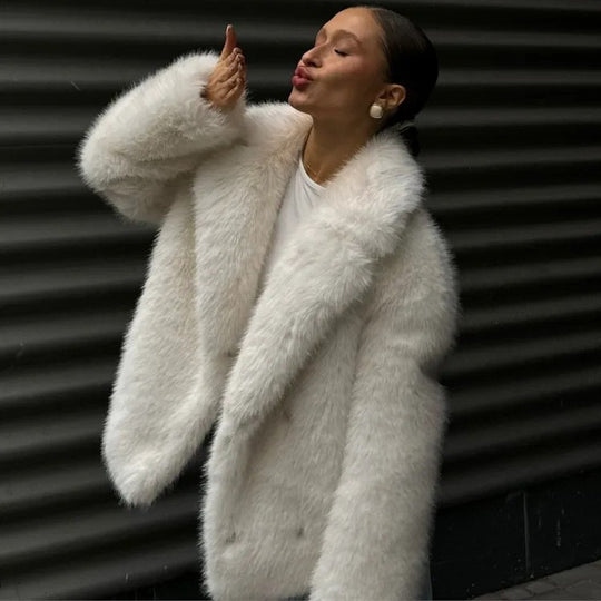 Damen Fleece-Mantel R&B