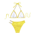Damen Triangel-Bikini mit glamourösen Kettenakzenten
