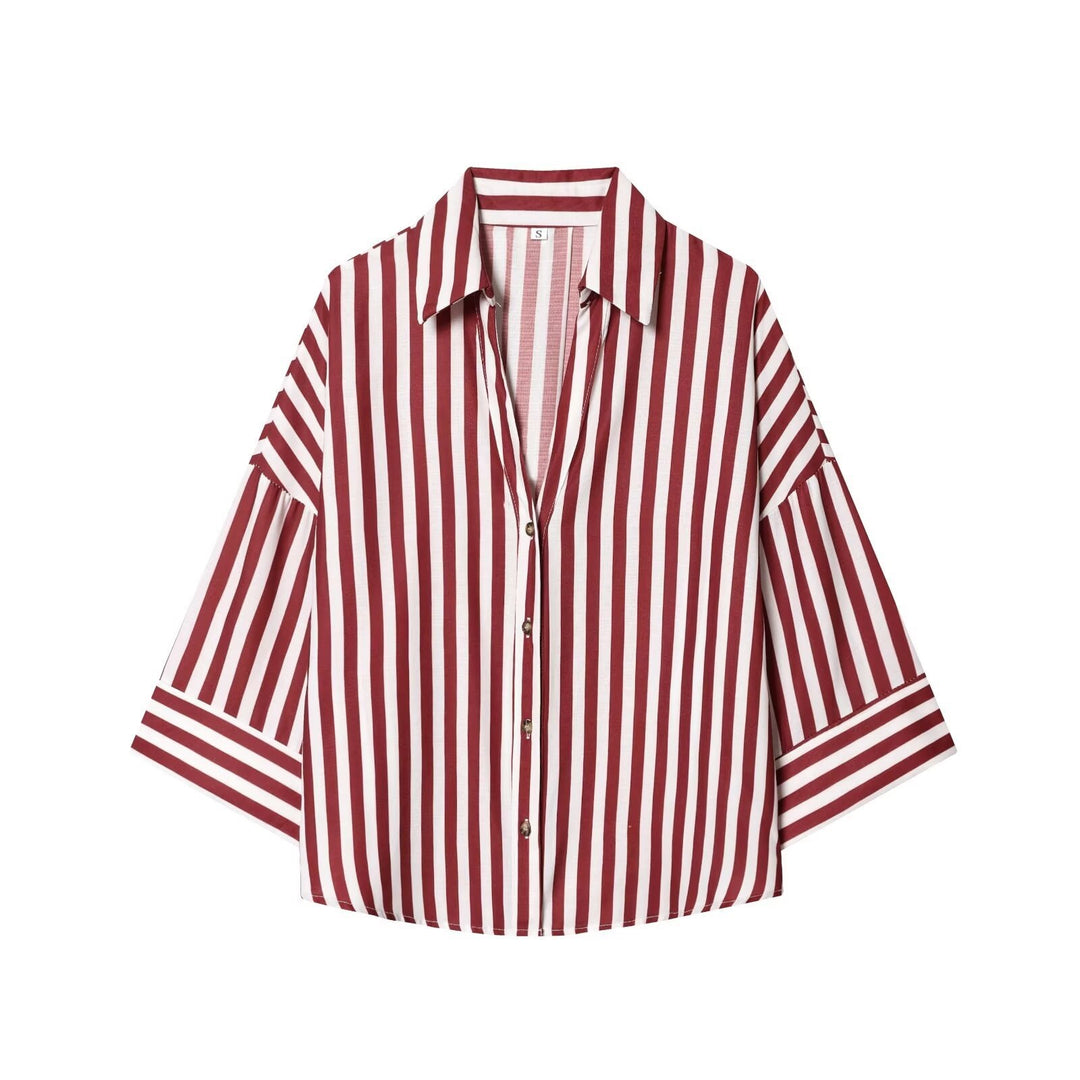 Damen Hemdblusenshirt mit lässigem Schnitt und eleganten 3/4-Ärmeln R&B