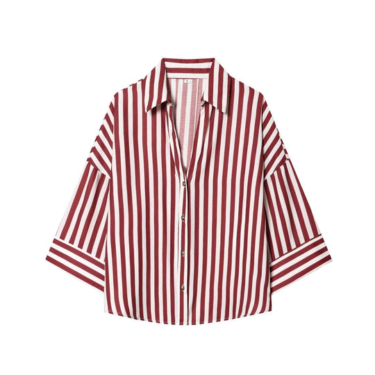 Damen Hemdblusenshirt mit lässigem Schnitt und eleganten 3/4-Ärmeln R&B