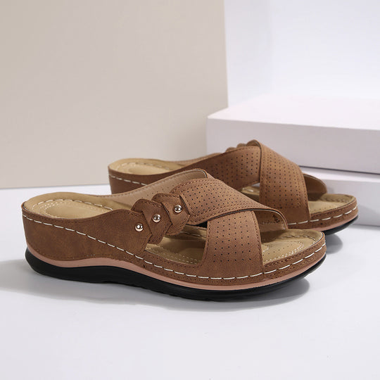 Damen Komfortable Riemensandalen mit anatomischem Fußbett und elastischen Quer-Riemen R&B