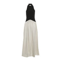Damen Elegantes Maxikleid mit hochgeschlossenem Design und zwei Farbdetails R&B