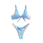 Damen Triangel-Bikini-Set mit verspieltem Knotendesign R&B