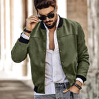 Herren sportliche Collegejacke mit seitlichen Reißverschlusstaschen R&B