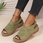 Damen elegante Sandalen mit atmungsaktiven Perforierungen