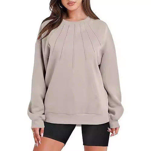 Damen Sweatshirt mit strukturiertem Design und weichem Innenfutter R&B