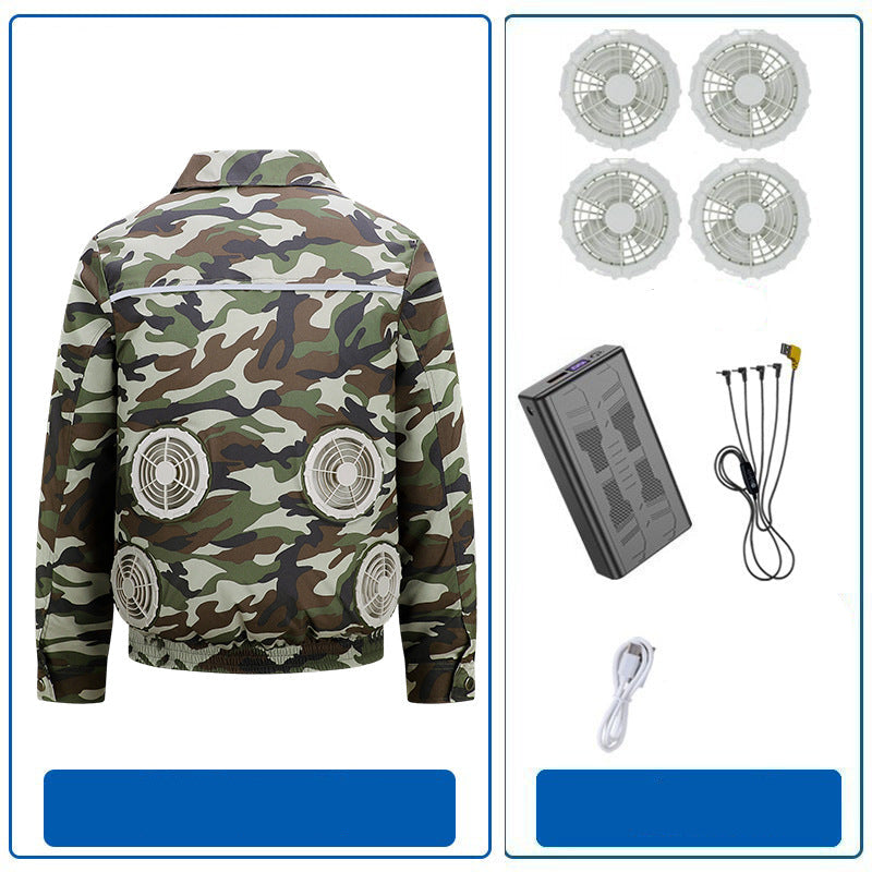 Herren nan atmungsaktive Kühljacke mit integrierten USB-Lüftern R&B