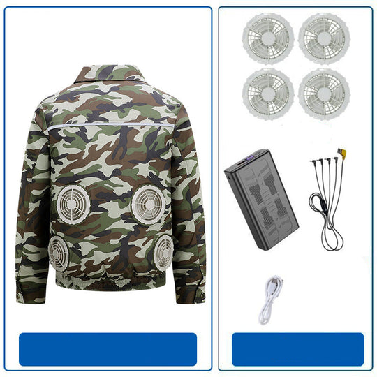 Herren nan atmungsaktive Kühljacke mit integrierten USB-Lüftern R&B