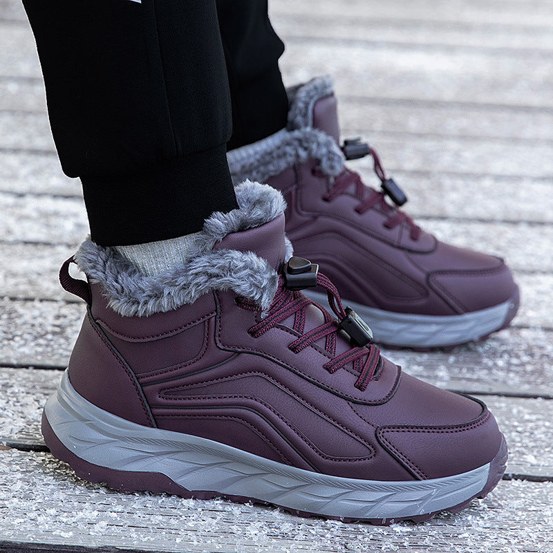 Damen warme Winterstiefel mit innovativem Schnellverschluss und rutschfester Sohle R&B