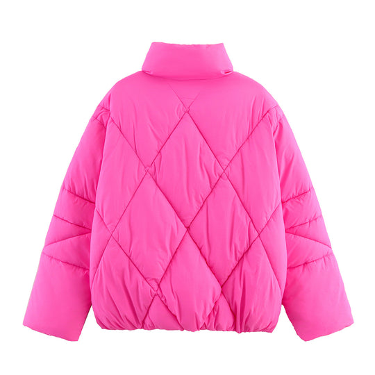 Damen gesteppte Übergangsjacke mit hochgeschlossenem Kragen und Kordelzug R&B