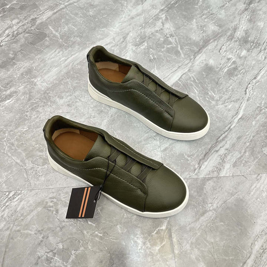Damen Slip-On Sneakers mit eleganter Lederstruktur und rutschfester Sohle R&B