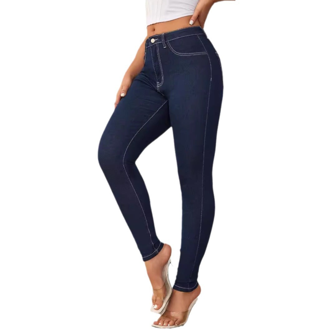 Damen High-Waist Skinny Jeans mit figurbetontem Schnitt R&B