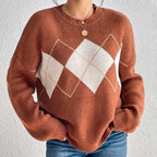 R&B | Geometrischer Strickpullover Mit Farbkontrasten