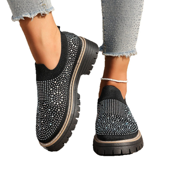Damen Glitzernde Slip-On Sneakers mit verstärkter Sohle R&B