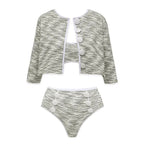 Damen Bikini-Set mit hochtailliertem Höschen und modischem Oberteil R&B