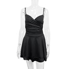 Damen figurbetontes Wickelkleid mit fließendem Rock
