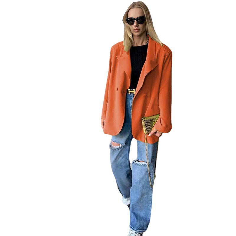 Damen Modische Blazerjacke mit lässiger Schnittführung und eleganten Knopfdetails R&B