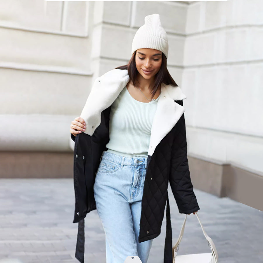 Damen gesteppte Wolljacke R&B