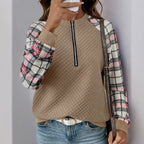 Damen sportlicher Sweatshirt mit Reißverschluss R&B