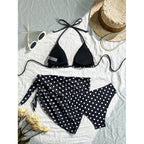 Damen Triangel-Bikini mit verspieltem Punktemuster und leichtem Cover-Up R&B