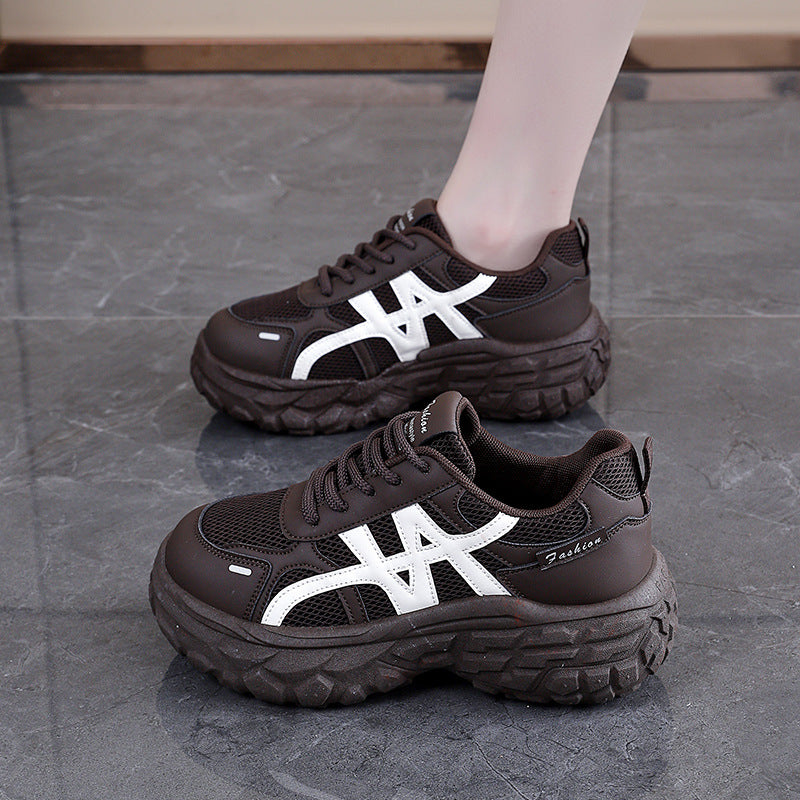 Damen Chunky Sneakers mit atmungsaktivem Mesh-Obermaterial und stoßdämpfender Sohle R&B