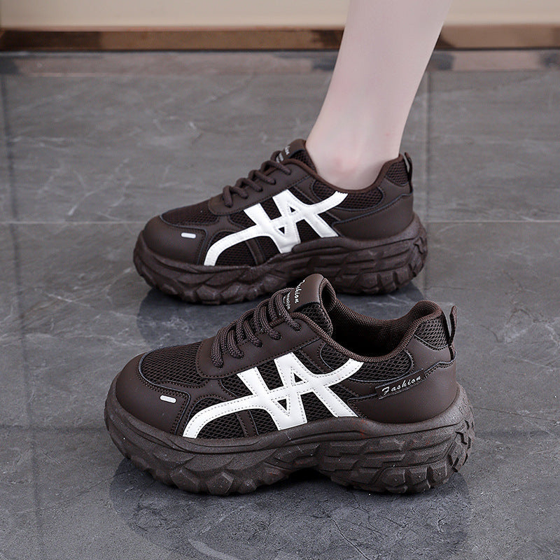 Damen Chunky Sneakers mit atmungsaktivem Mesh-Obermaterial und stoßdämpfender Sohle R&B