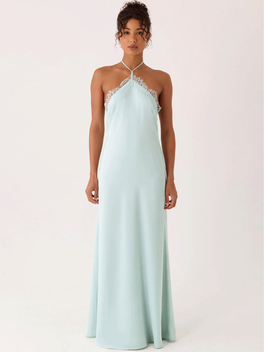 Damen Elegantes Maxikleid mit raffiniertem Spitzen-Bustier und fließendem Stoff R&B
