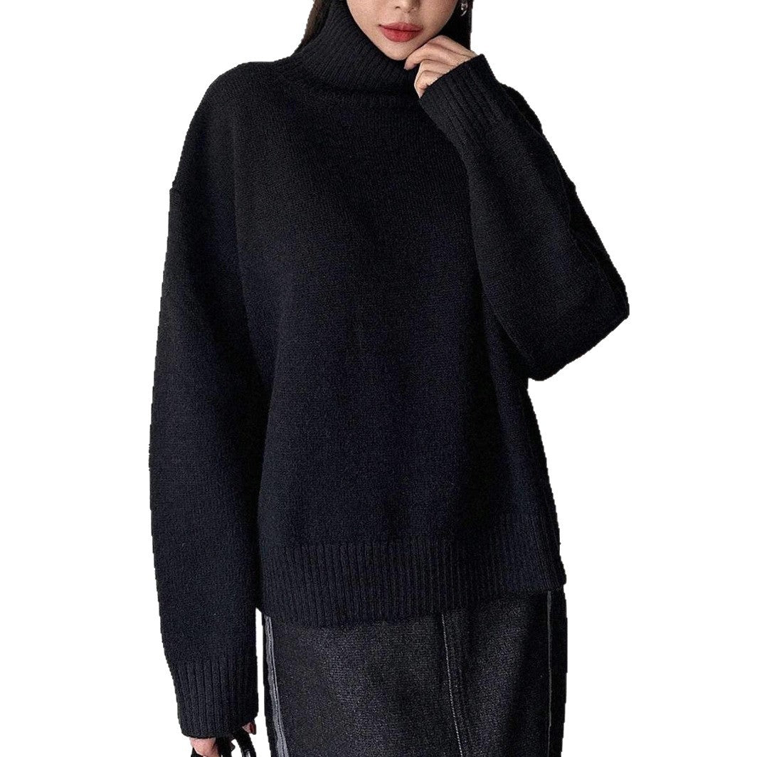 Damen oversized Rollkragenpullover aus weichem Material R&B