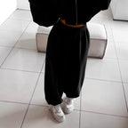 Damen nan oversized Kapuzenjacke mit durchgehendem Reißverschluss und Highwaist Gummibund-Jogginghose Set R&B
