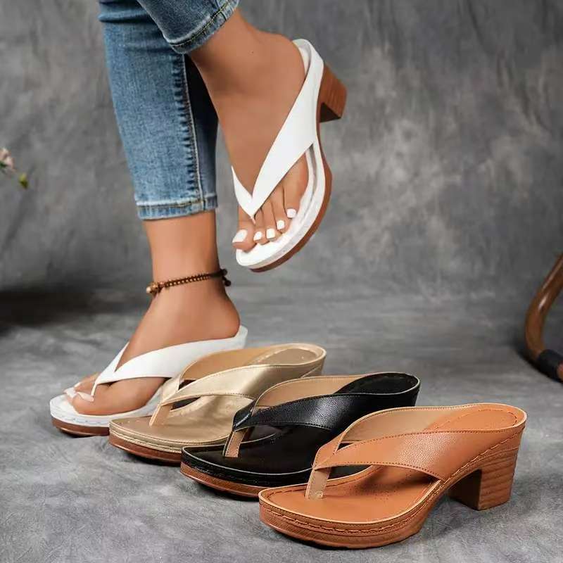 Damen Wedge-Pantoletten mit ergonomischer Fußbettung und elegantem Riemendesign R&B