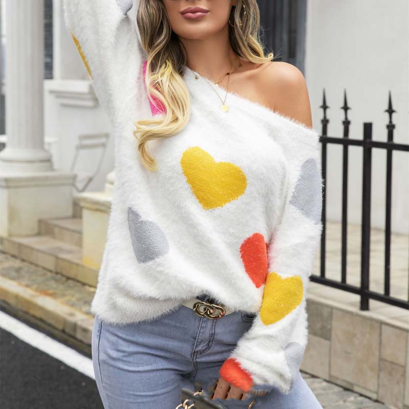R&B | Strickpullover Mit Süßem Herzmuster