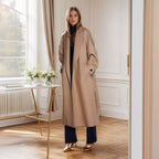 Damen eleganter Übermantel mit weitem Schnitt und Gürtel R&B