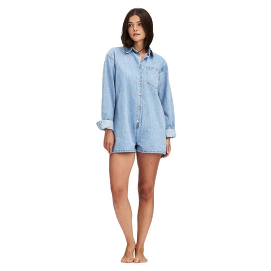 Damen Jeans-Overall mit Kurzarm und praktischen Taschen R&B