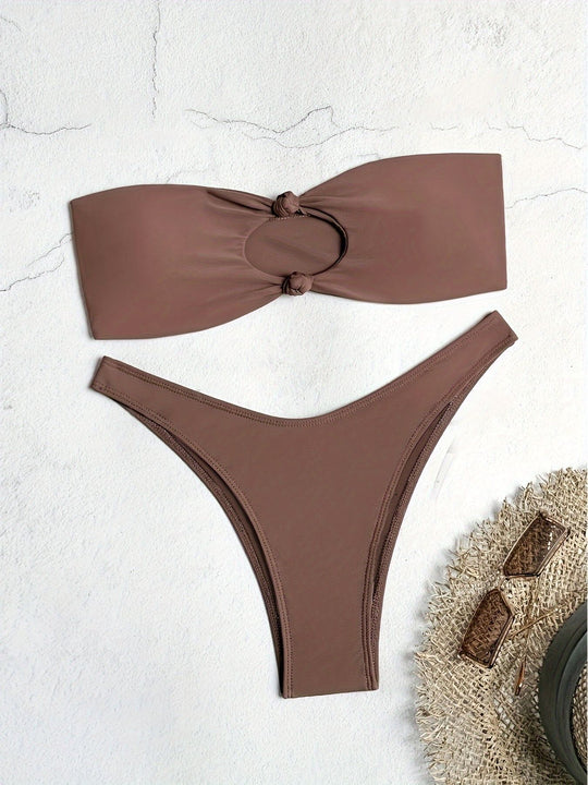 Damen Bandeau-Bikini mit innovativem Knotendesign R&B