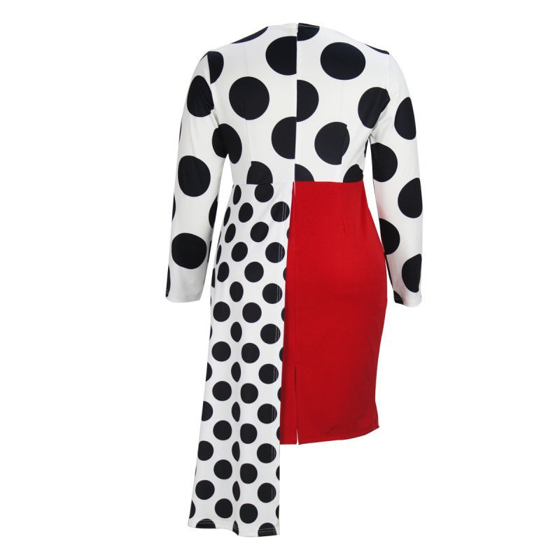 Damen Asymmetrisches Kunstkleid mit modernen Linien R&B