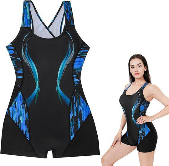 Damen Sportlicher Einteiler-Badeanzug R&B