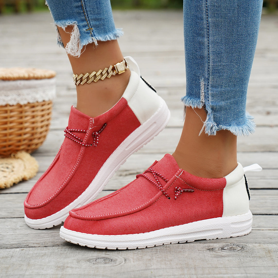 Damen Slip-On Sneakers mit modischem Schnürdesign R&B