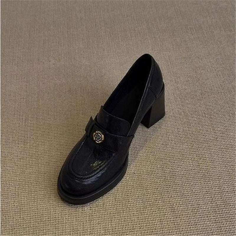 Damen klassisch-elegante Loafers mit Blockabsatz R&B