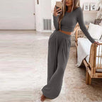 Damen elegante Freizeitanzug mit langen Ärmeln und weitem Schnitt R&B